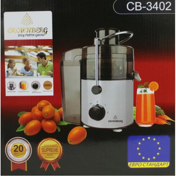 Соковижималка побутова Crownberg CB-3402 600 W відцентрована (1289373783) - фото 8