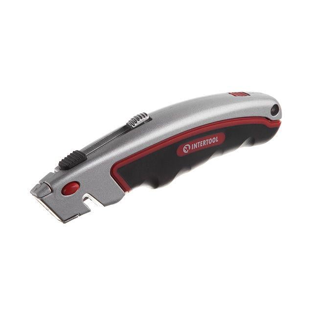 Нож строительный Intertool HT-0516 трапецевидный с выдвижным лезвием/металлический корпус 60x19 мм (21498173) - фото 4