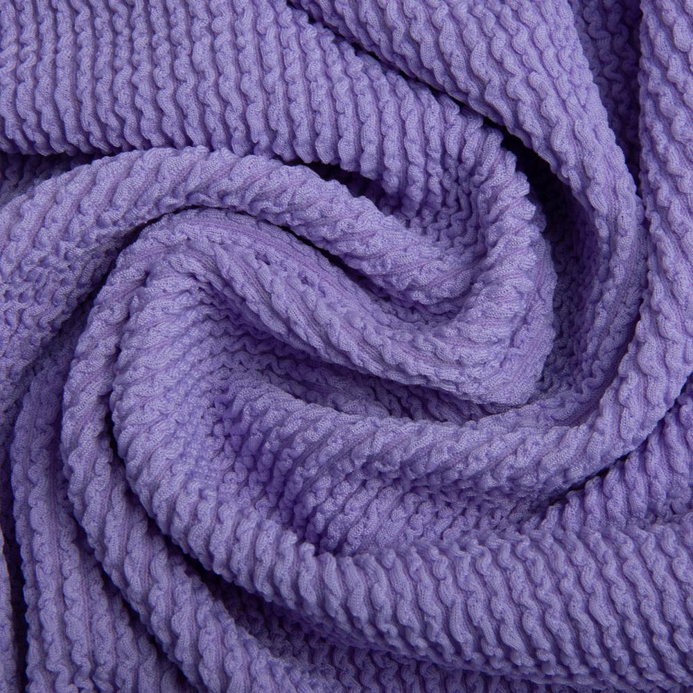 Ткань трикотаж Бифлекс фактурная гофрированная жатка Сирень (20000)