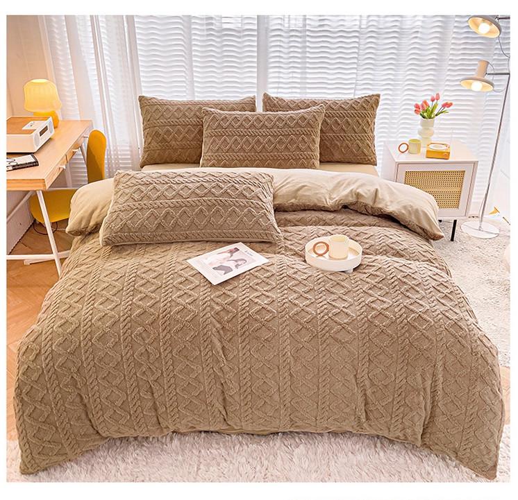 Комплект постільної білизни Homytex велюрова однотонна Бежевий (арт. HT-40815)