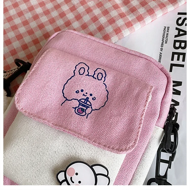 Сумка-барсетка для девочки со значком и игрушкой Розовый (А284) - фото 9