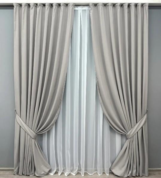 Шторы из микровелюра Petek 1,5х2,9 м 2 шт. Светло-серый (1832ш 33-0812)