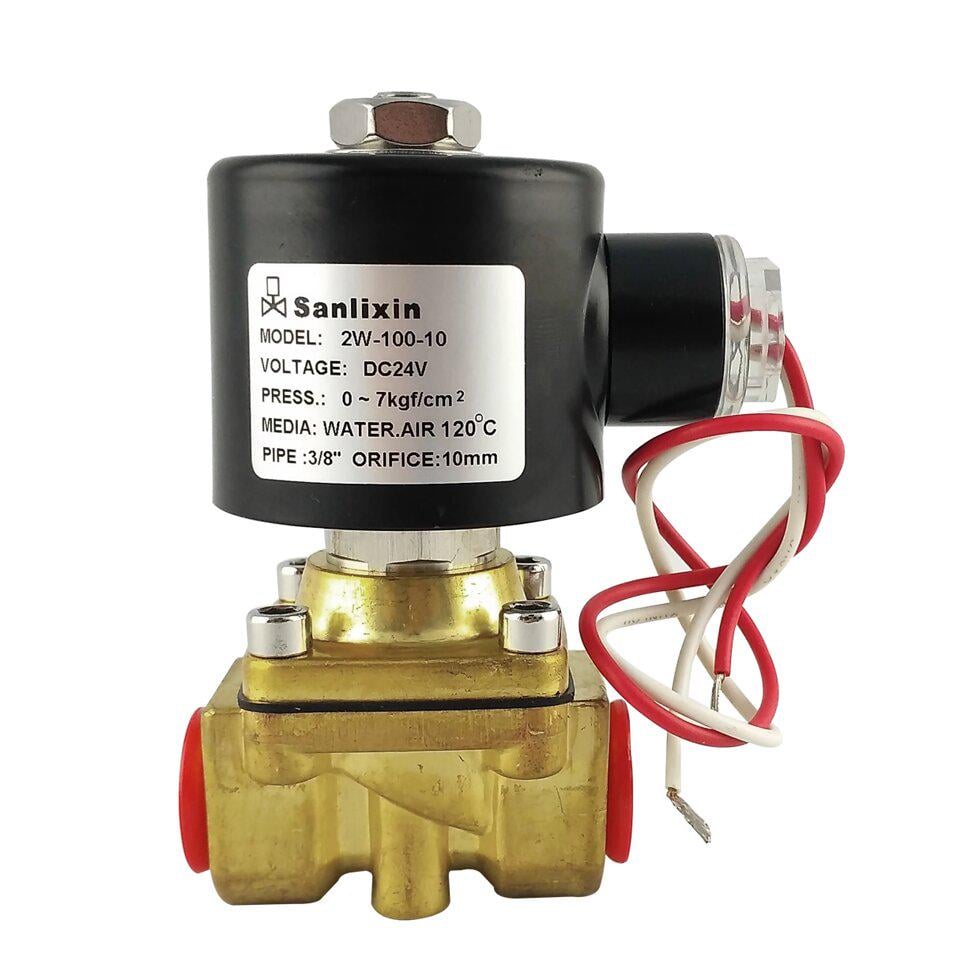 Нормально закрытый клапан прямого действия Sanlixin 2W100-10C EPDM DC24v 0-7 bar 3/8" (66778801853)