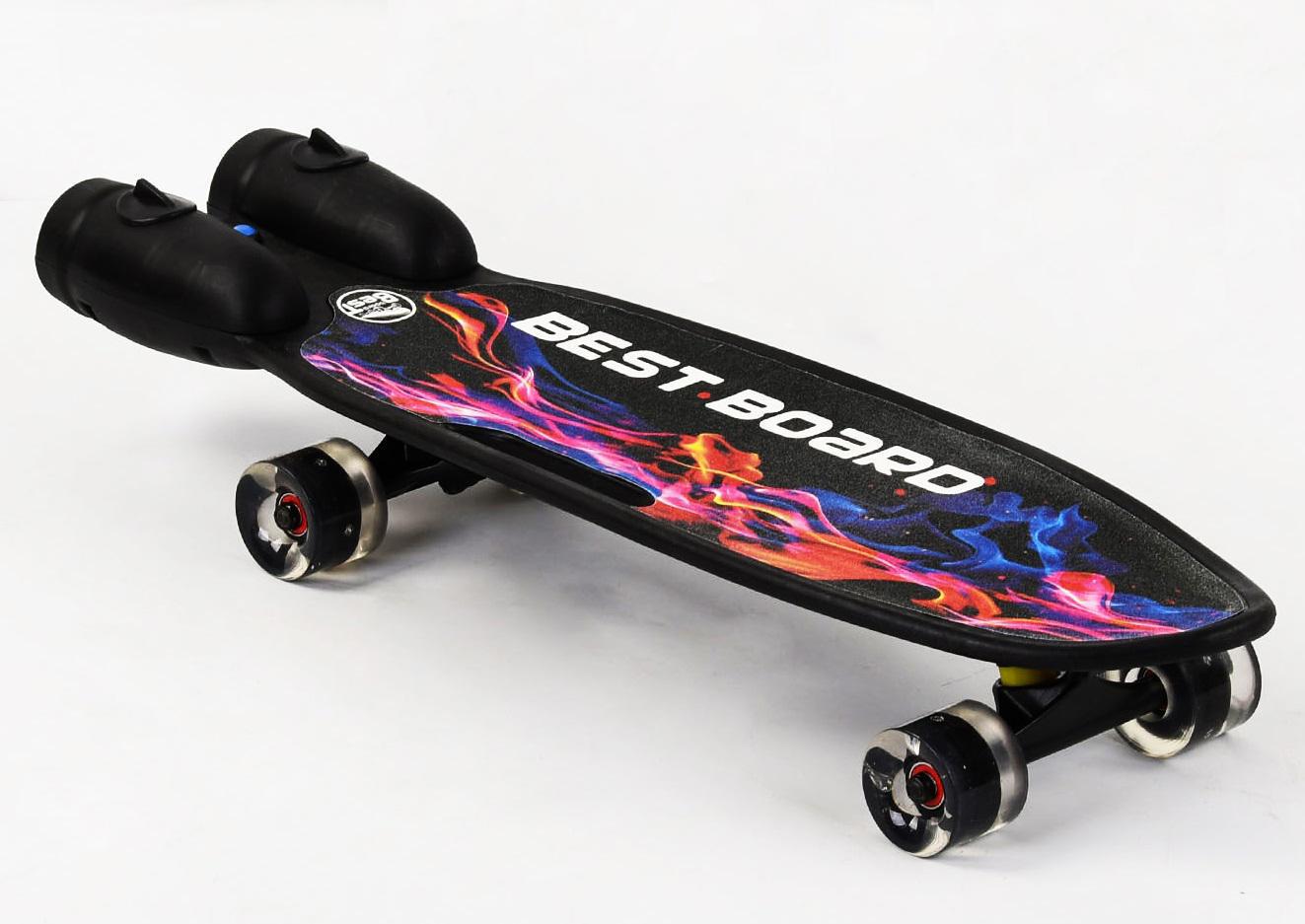 Пенніборд з музикою і димом ручка PU колеса з підсвіткою Black (102872)