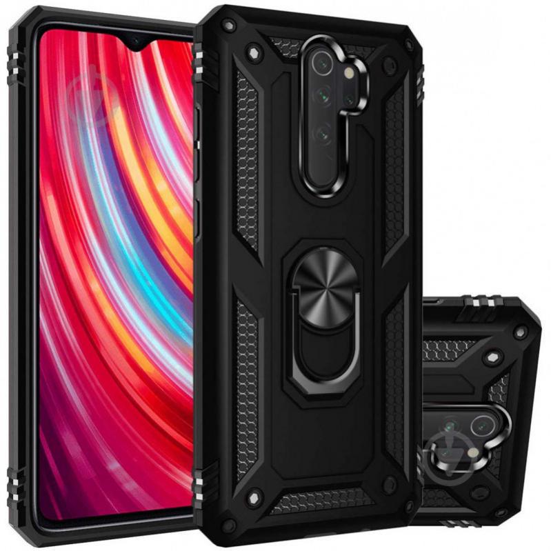 Ударопрочный чехол Epik Serge Ring магнитный держатель для Xiaomi Redmi Note 8 Pro Черный (775872)
