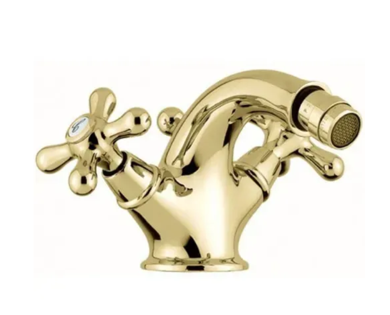 Змішувач Emmevi DECO classic для біде з донним клапаном Золотий (OR12014)