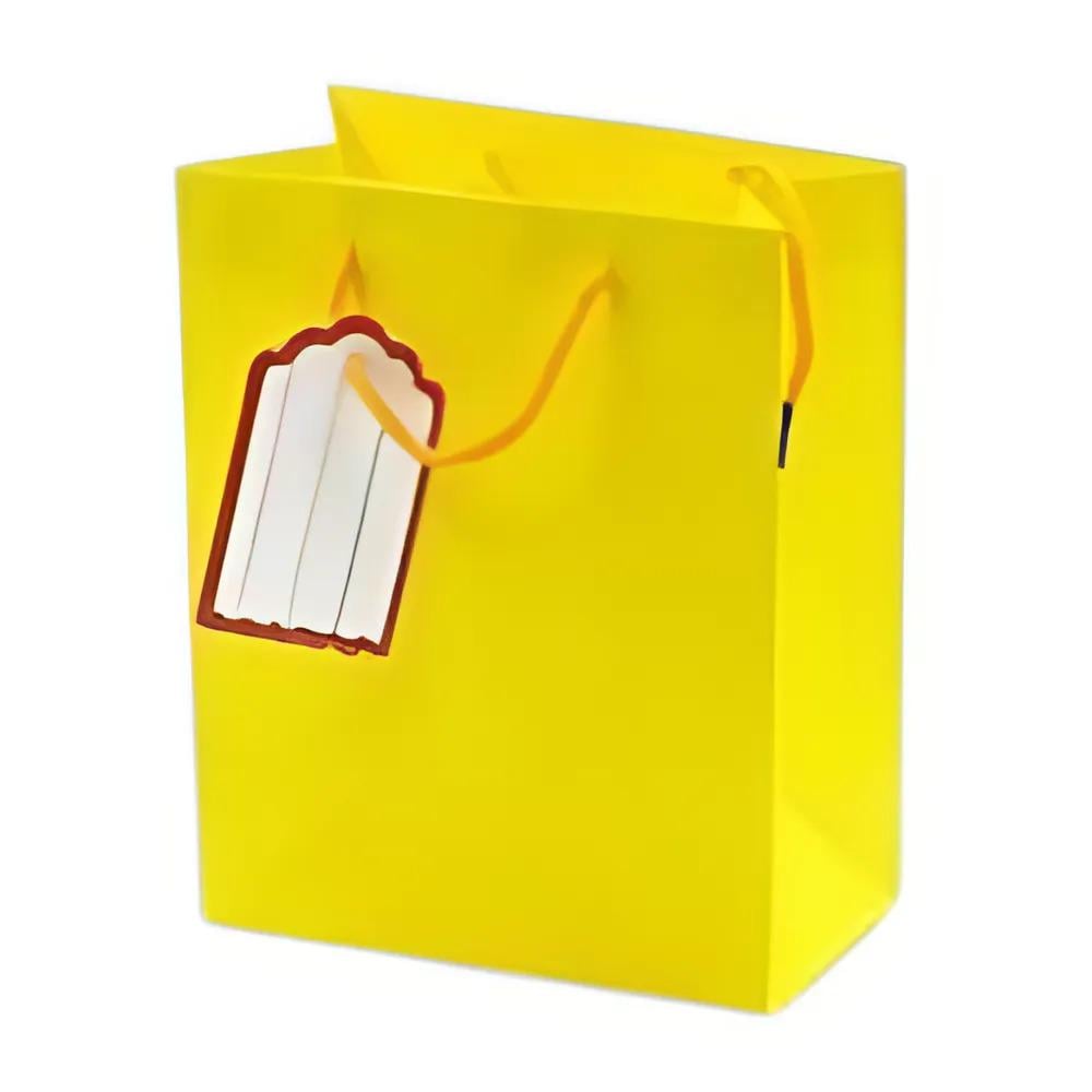 Подарунковий пакет Stenson R96668-M Monochrom 26х32х12 см Жовтий (29963b52)