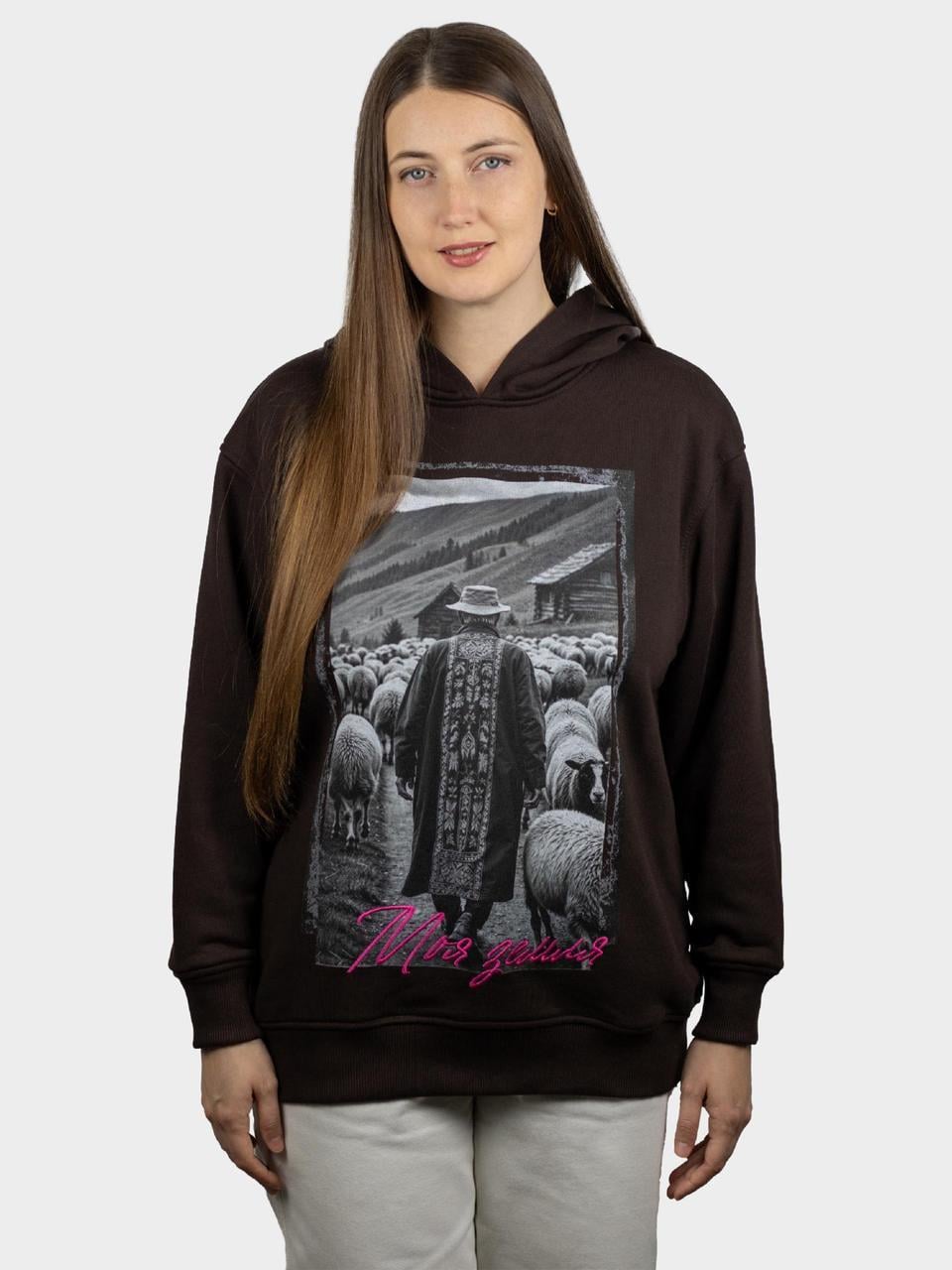 Худі унісекс оверсайз BOJO "Моя земля" L/XL Шоколад