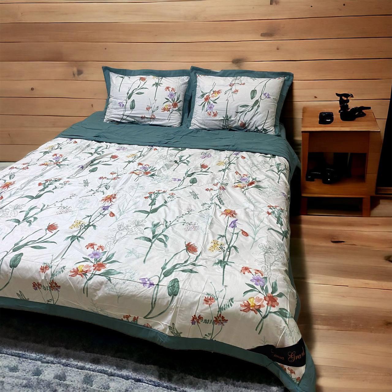 Комплект постельного белья из микросатина Laura Колоски с летним одеялом евро Комплект постельного белья из микросатина Laura Колоски с летним одеялом евро