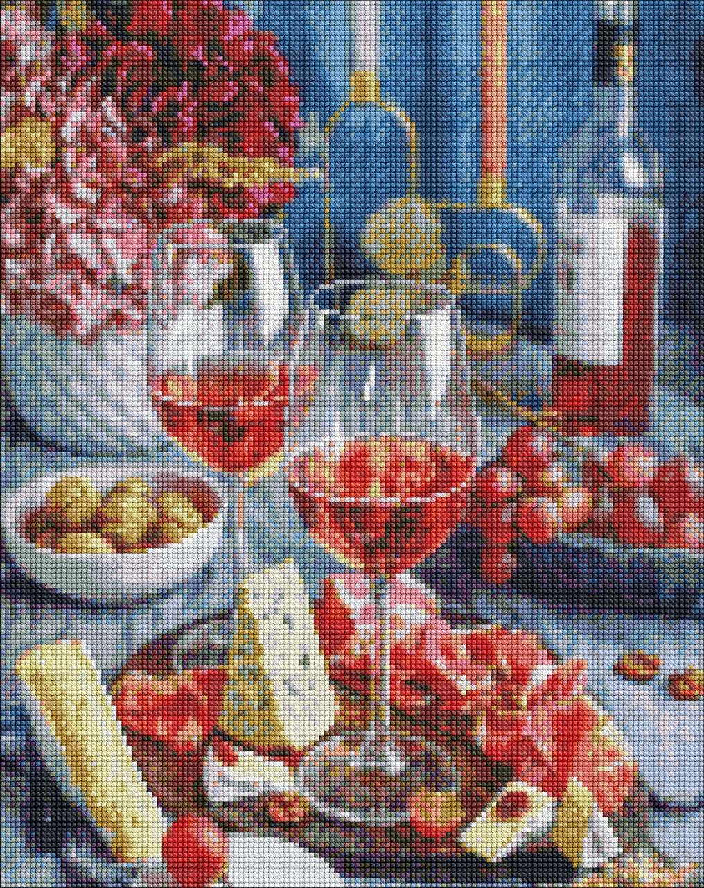 Алмазна мозаїка Ідейка Вишукана насолода на полотні з підрамником 40х50 см (AMO7493)