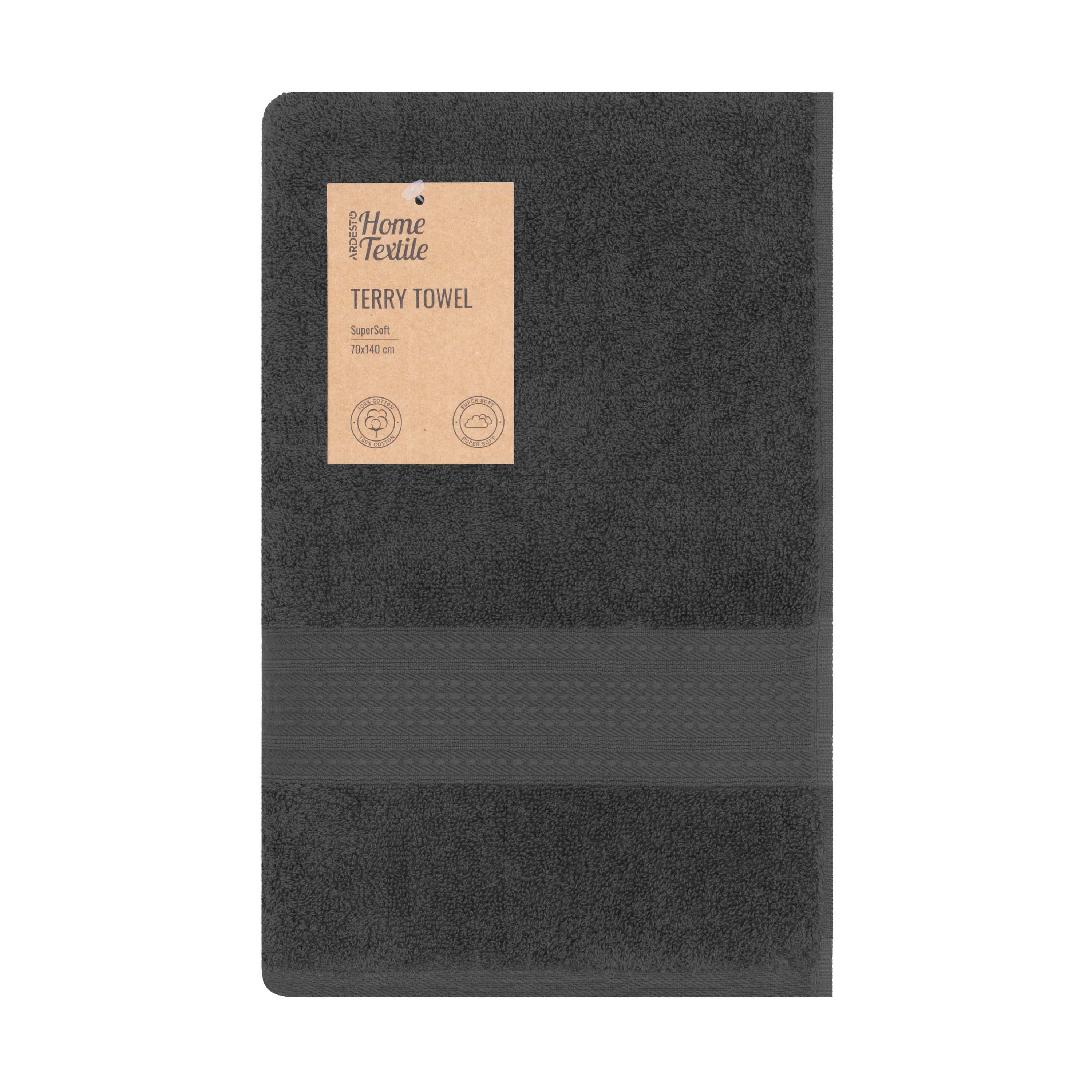 Полотенце махровое Ardesto SuperSoft 70х140 см Темно-серый (ART2270MCP)