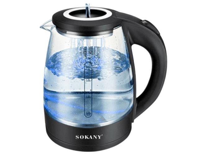 Електрочайник скляний Sokany SK-09067 з підсвіткою 1,8 л 1500 Вт (30763552)