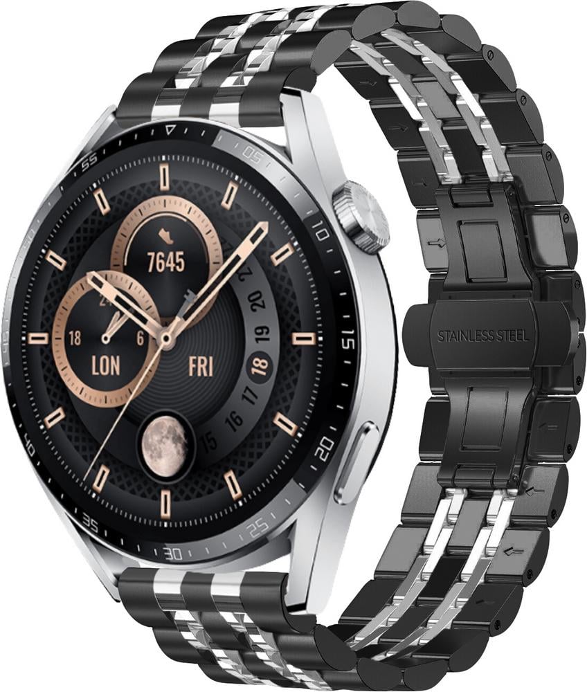 Браслет металлический Spinye Line для Huawei Watch GT3 46 мм Black Silver (28974-03)