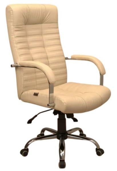 Крісло офісне Richman Атлант Хром П1 M-2 Anyfix шкіра люкс комбо Панна-котта (1637277) - фото 1