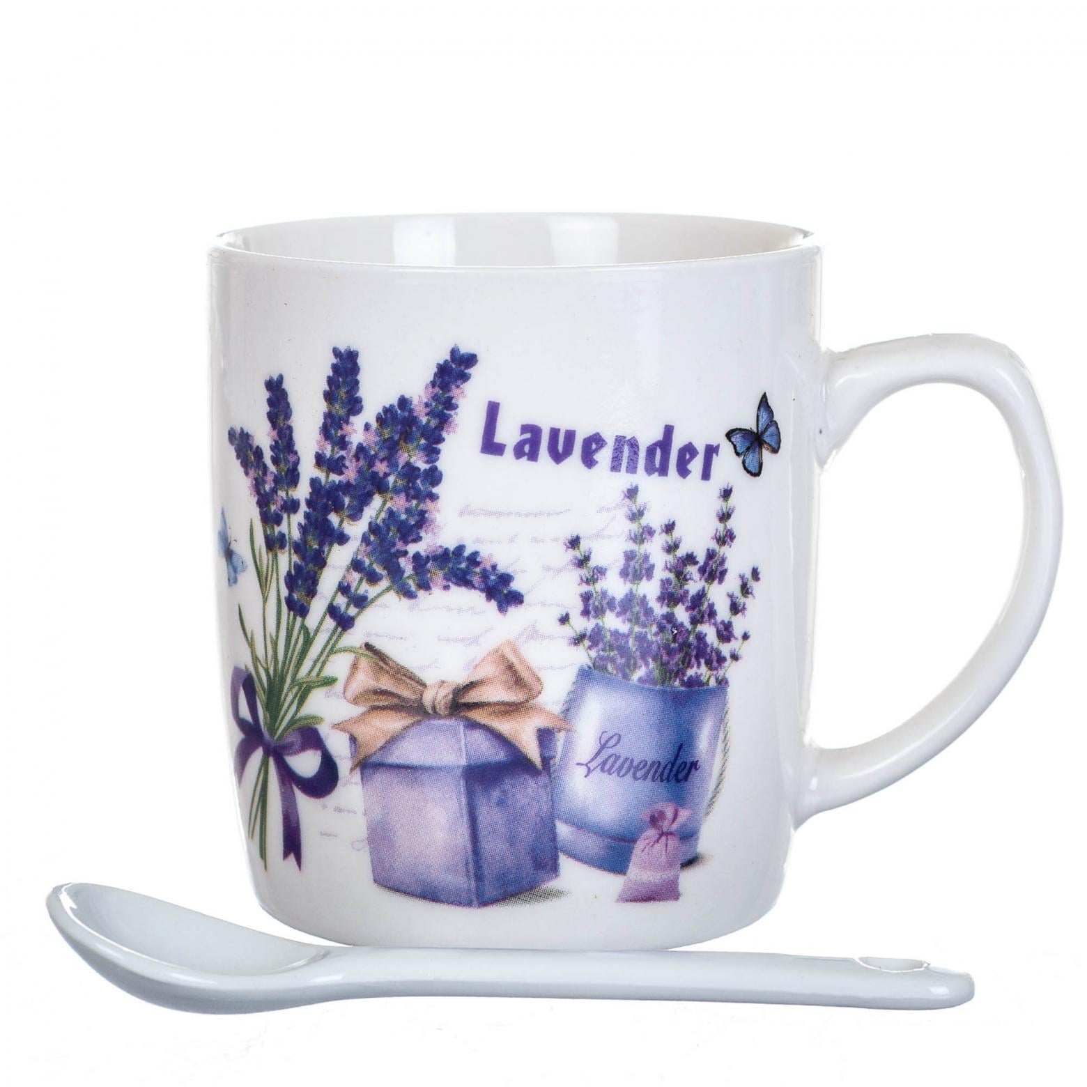 Кружка керамическая с ложкой Elisey Прованс4 200 мл (8201-017)