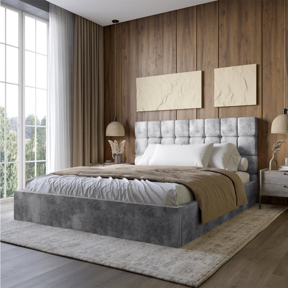 Ліжко двоспальне Lion Піксі Silk 303 160x200 см Сірий (Lion-044279)