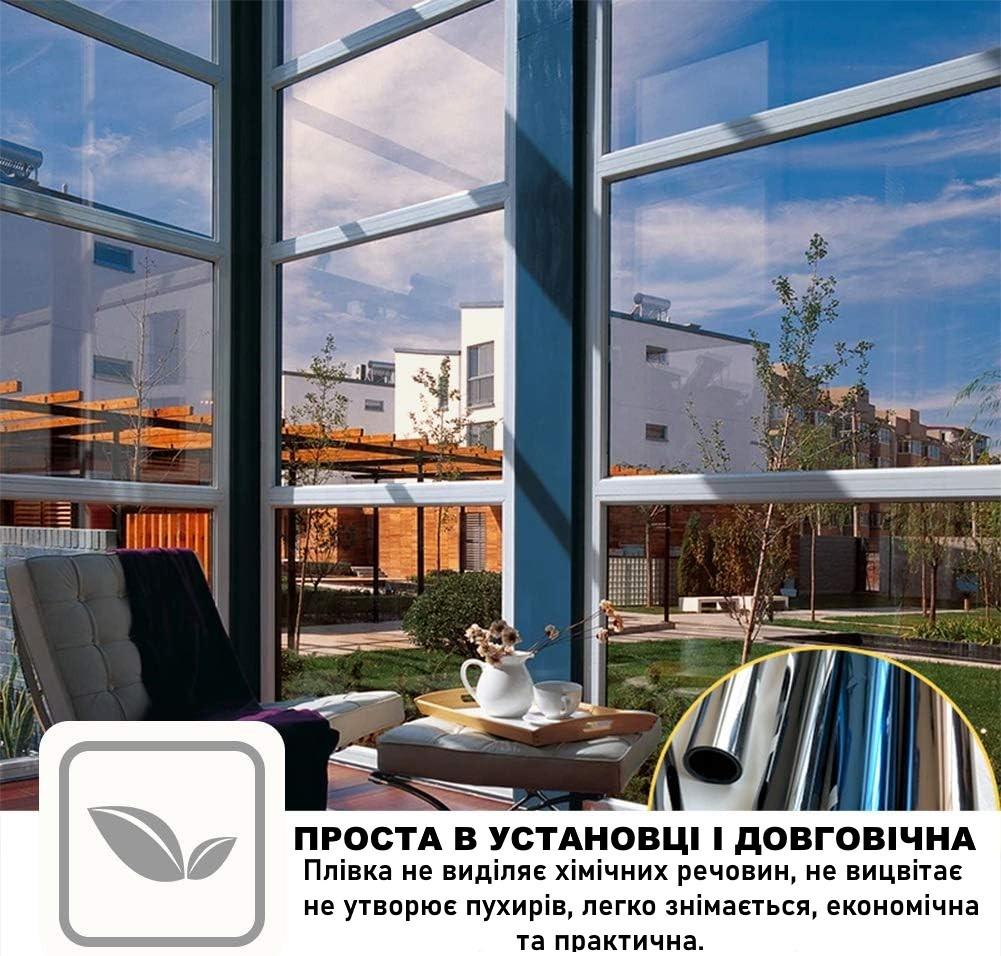 Пленка солнцезащитная многоразовая FILMGOO зеркальная для тонировки окон с затемнением 60х200 см. Серебристый (13304331) - фото 4 Пленка солнцезащитная многоразовая FILMGOO зеркальная для тонировки окон с затемнением 60х200 см. Серебристый (13304331) - фото 4