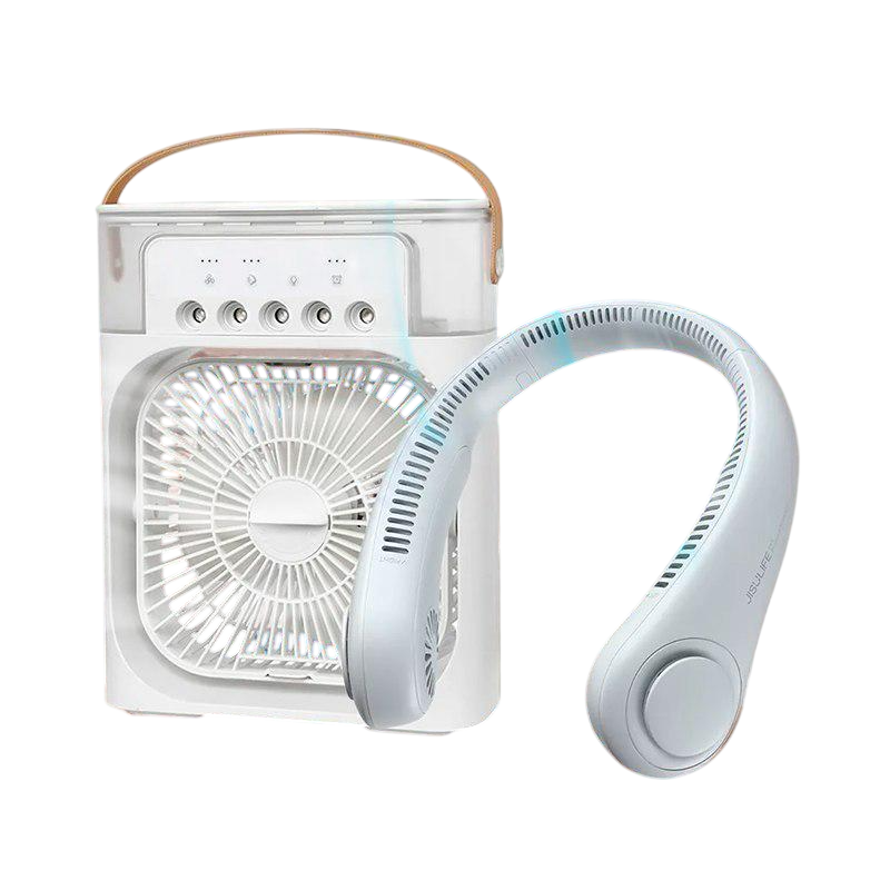 Кондиционер мини Mini Cooling Fan и вентилятор портативный на шею Neck Fan