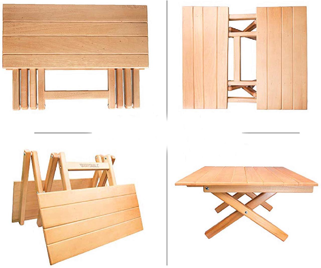 Столик раскладной из дерева Флиндерс Ваниль (СУН-000702) - фото 2