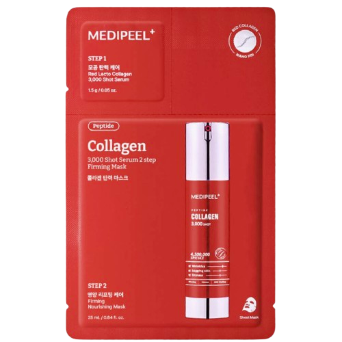 Маска двухфазная с коллагеном и микродиллами Medi-Peel Red Lacto Collagen 3000 Shot Serum 2 Step Mask 1,5 г + 25 мл (2822269453)