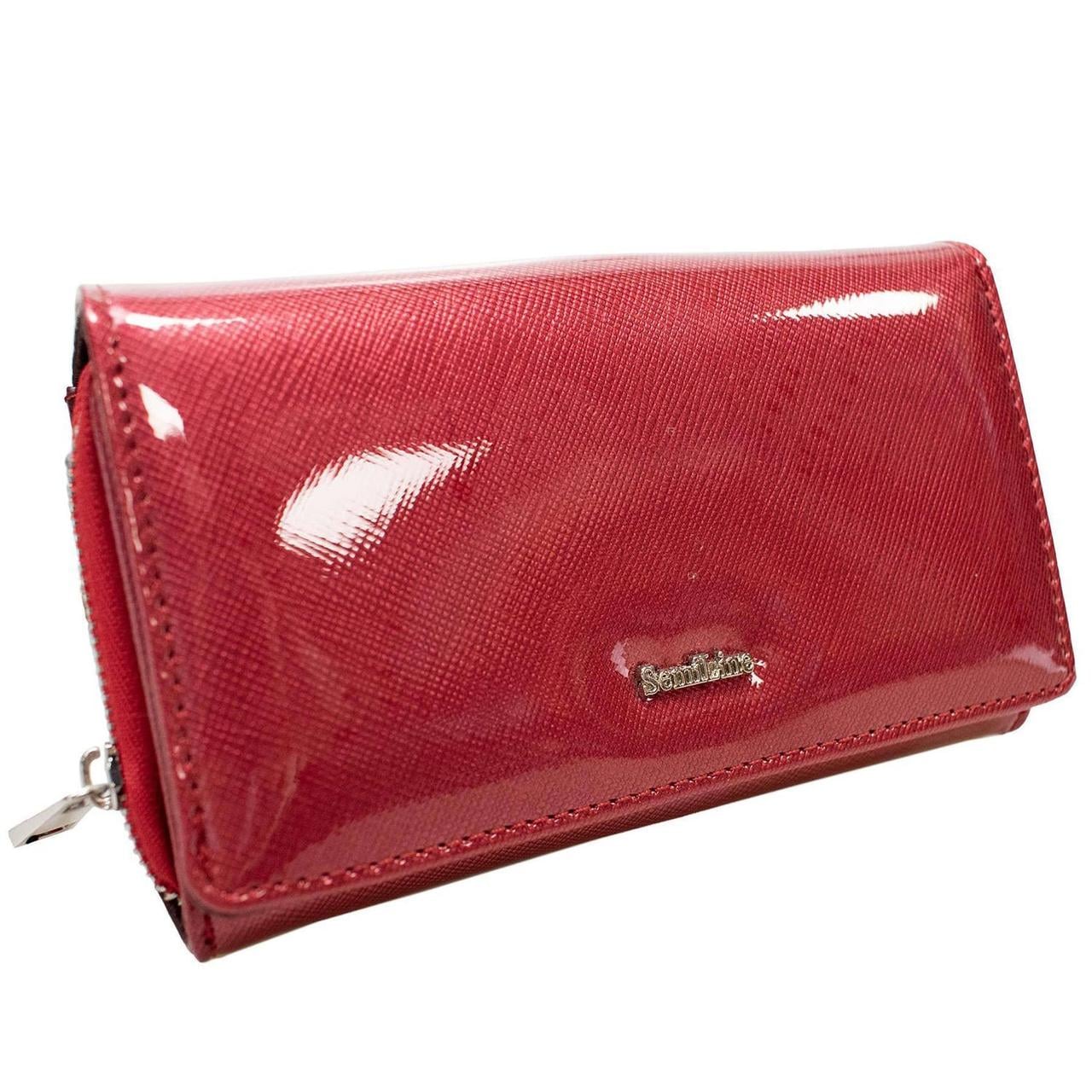 Кошелек женский кожаный Semi Line RFID Saffiano лакированный Red (DAS303146)