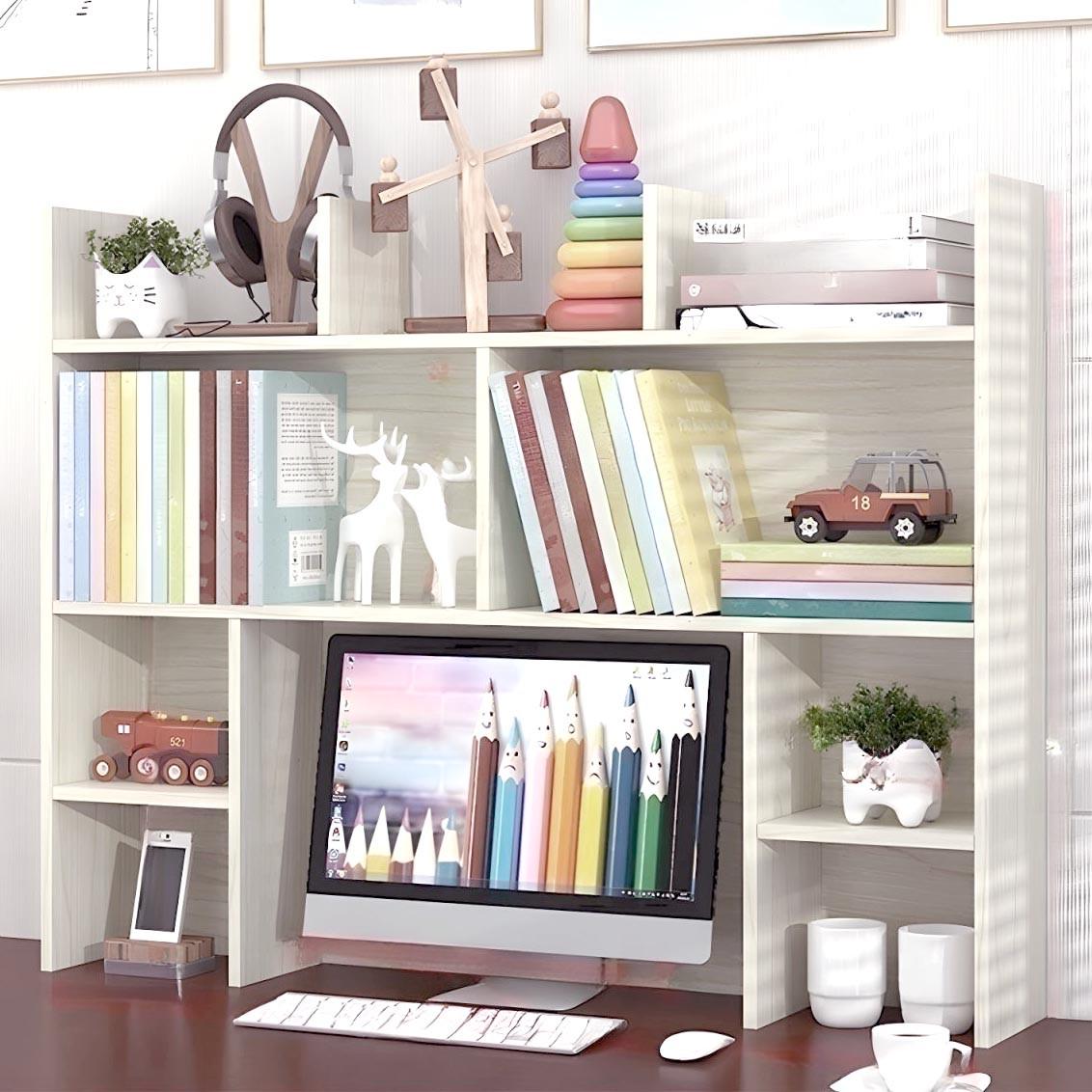 Полка-надстройка настольная из дерева Эвелора зефир (АКД-005020)