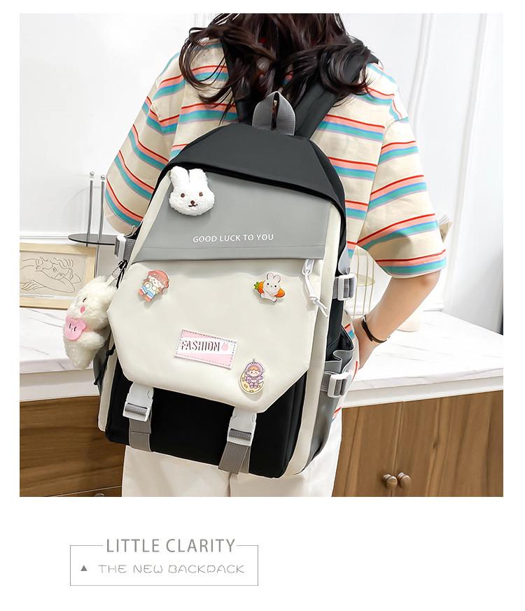 Школьный рюкзак для девочки 5в1 Черно-белый (yy589-2) - фото 4 Школьный рюкзак для девочки 5в1 Черно-белый (yy589-2) - фото 4