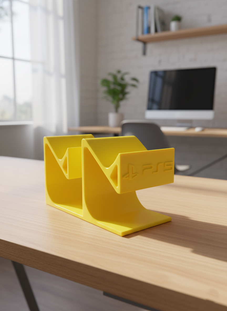 Держатель двойной для DualSense с логотипом Желтый (0449-1)