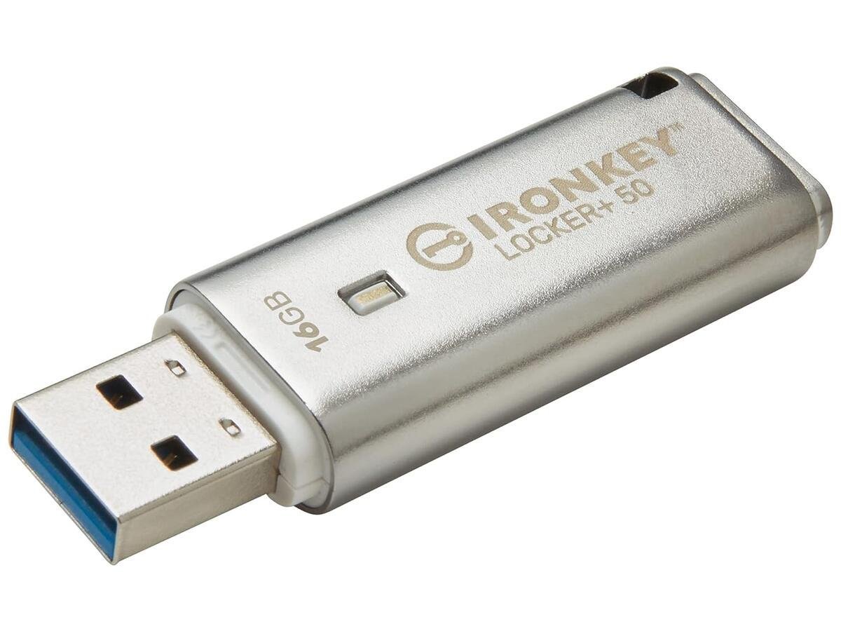 Флешка із шифруванням Kingston IronKey Locker 50 16 Gb ‎Silver (IKLP50/16GB) - фото 3