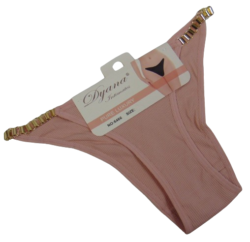 Трусы Dyana 6466 с цепочками по бокам S/M Пудровый