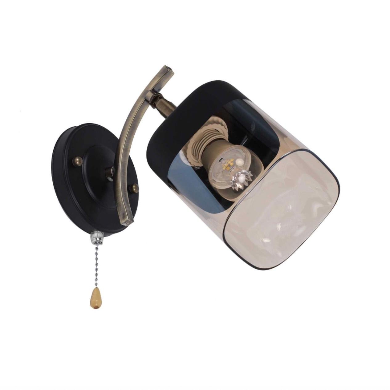 Бра Sirius B N3878/1W AB+BK на один плафон Чорно-золотий (31424564)