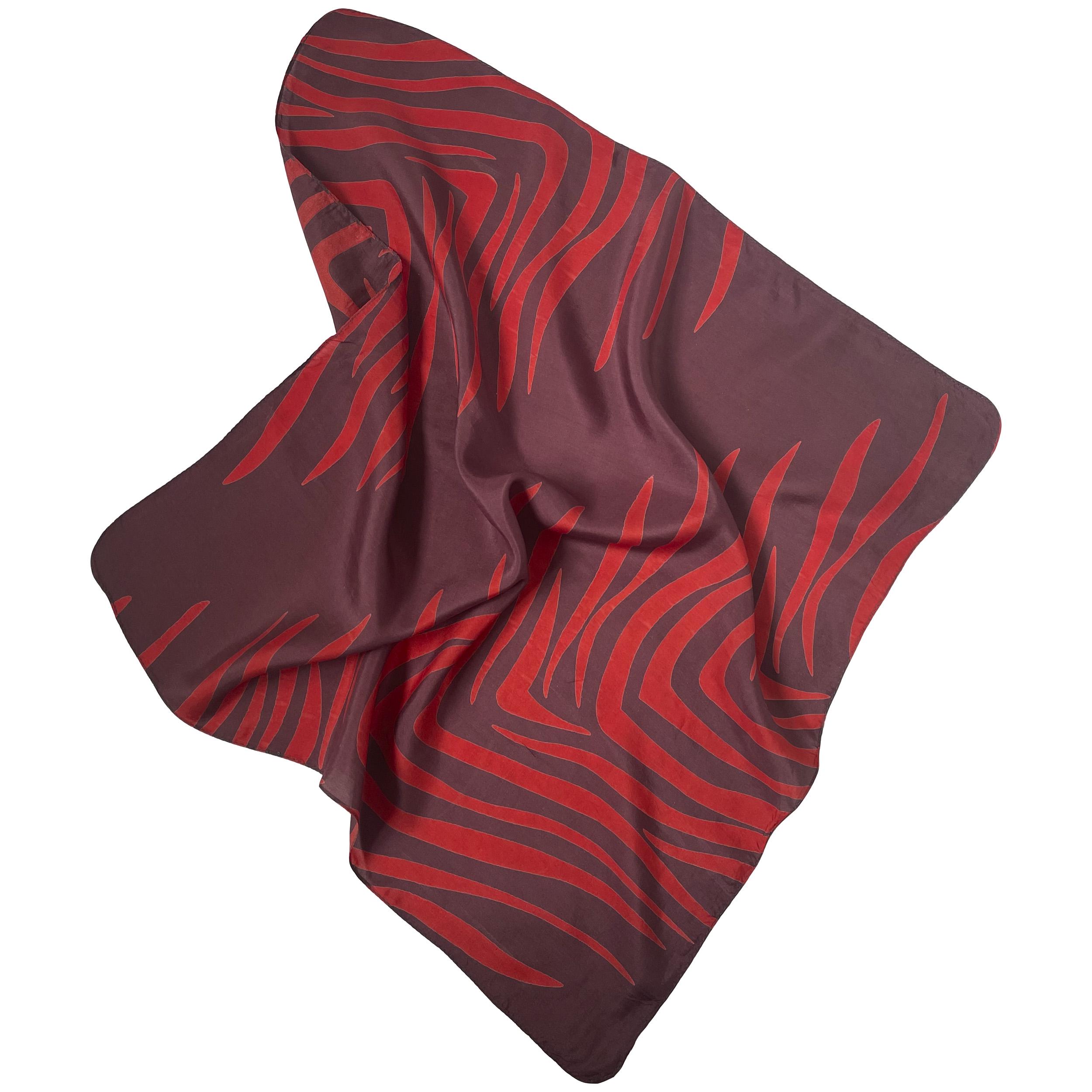 Натуральна шовкова хустка Silk Route 50х50 см Бордовий (1265)