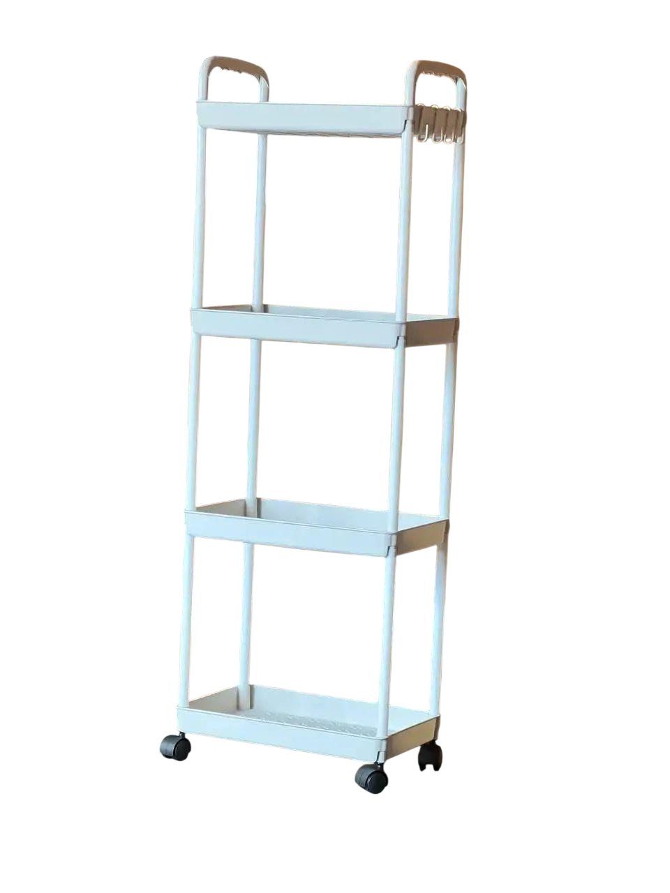 Органайзер на колесах 4 полки Storage Rack AND906 металлическая напольная 80х39х12 см Белый (30668533) Органайзер на колесах 4 полки Storage Rack AND906 металлическая напольная 80х39х12 см Белый (30668533)