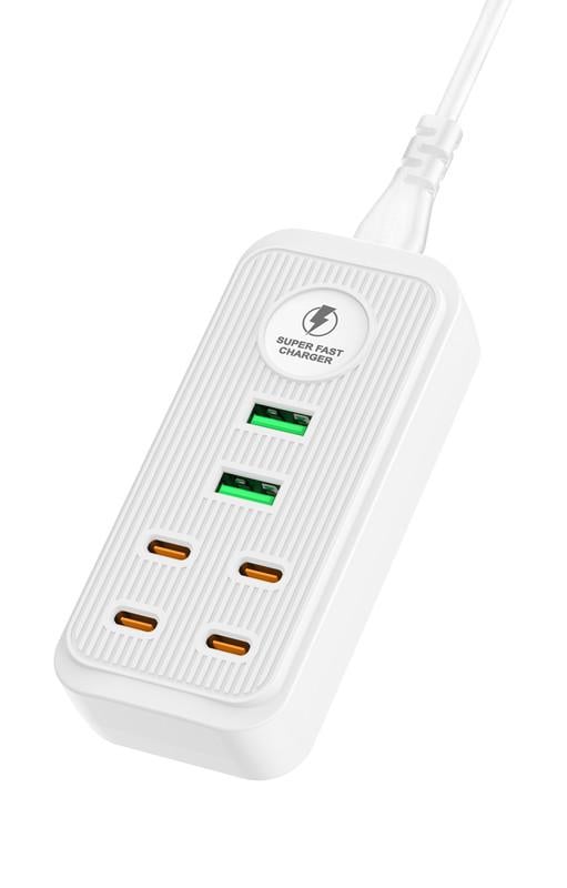 Фильтр-удлинитель сетевой DYXON C02 4xUSB-C/2xUSB-A FAST CHARGER 2 м White (DXN-C02-2M-W-)