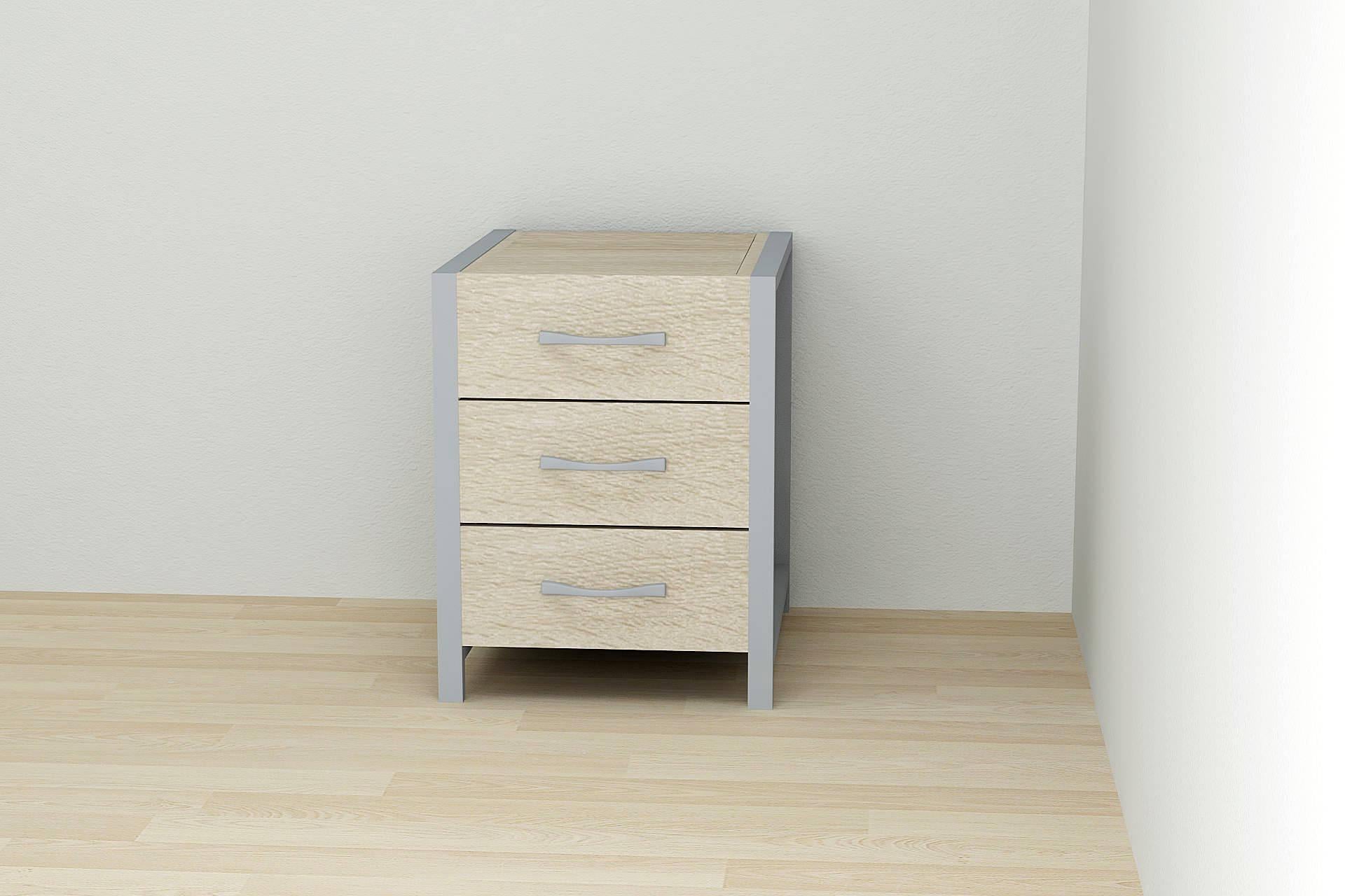 Тумба универсальная Ferrum-decor Вивьен 3 ДСП 16 мм 50x41x40 см Серый/Дуб Сонома (FRD-104198)