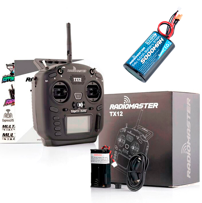 Пульт Radiomaster TX12 MKII ELRS M2 з акумулятором 21700 Radiomaster 1x5000 мАг Пульт Radiomaster TX12 MKII ELRS M2 з акумулятором 21700 Radiomaster 1x5000 мАг