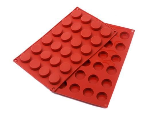 Форма силиконовая One Chef для выпечки Профи Табл d 3,1 см h 1 см на 24 ячейки Красный