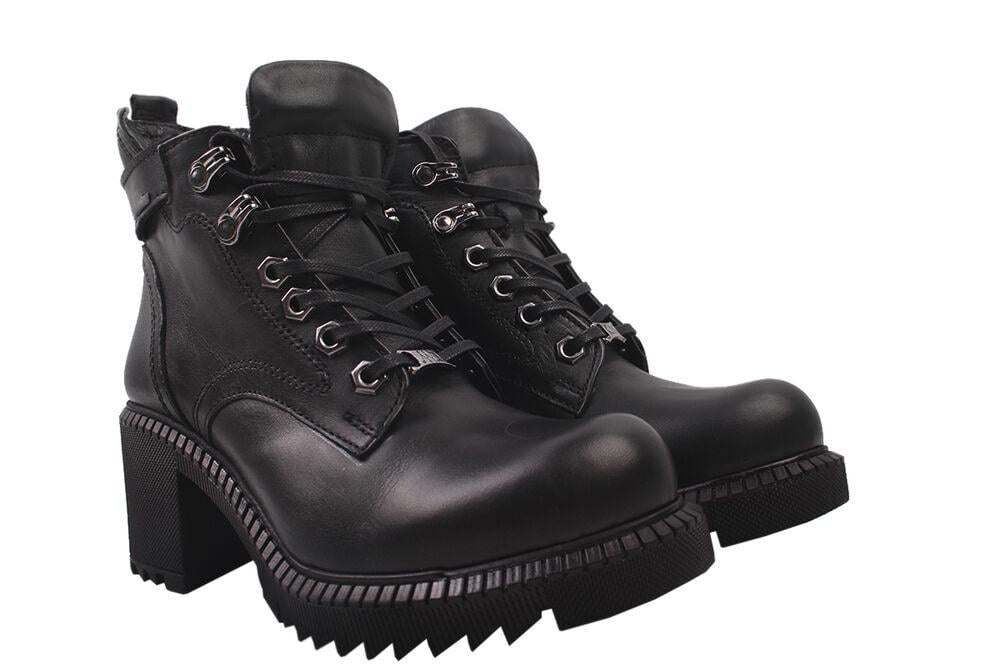 Ботинки на платформе женские Mumin Dulun из кожи р. 40 Черный (28-9DHC)