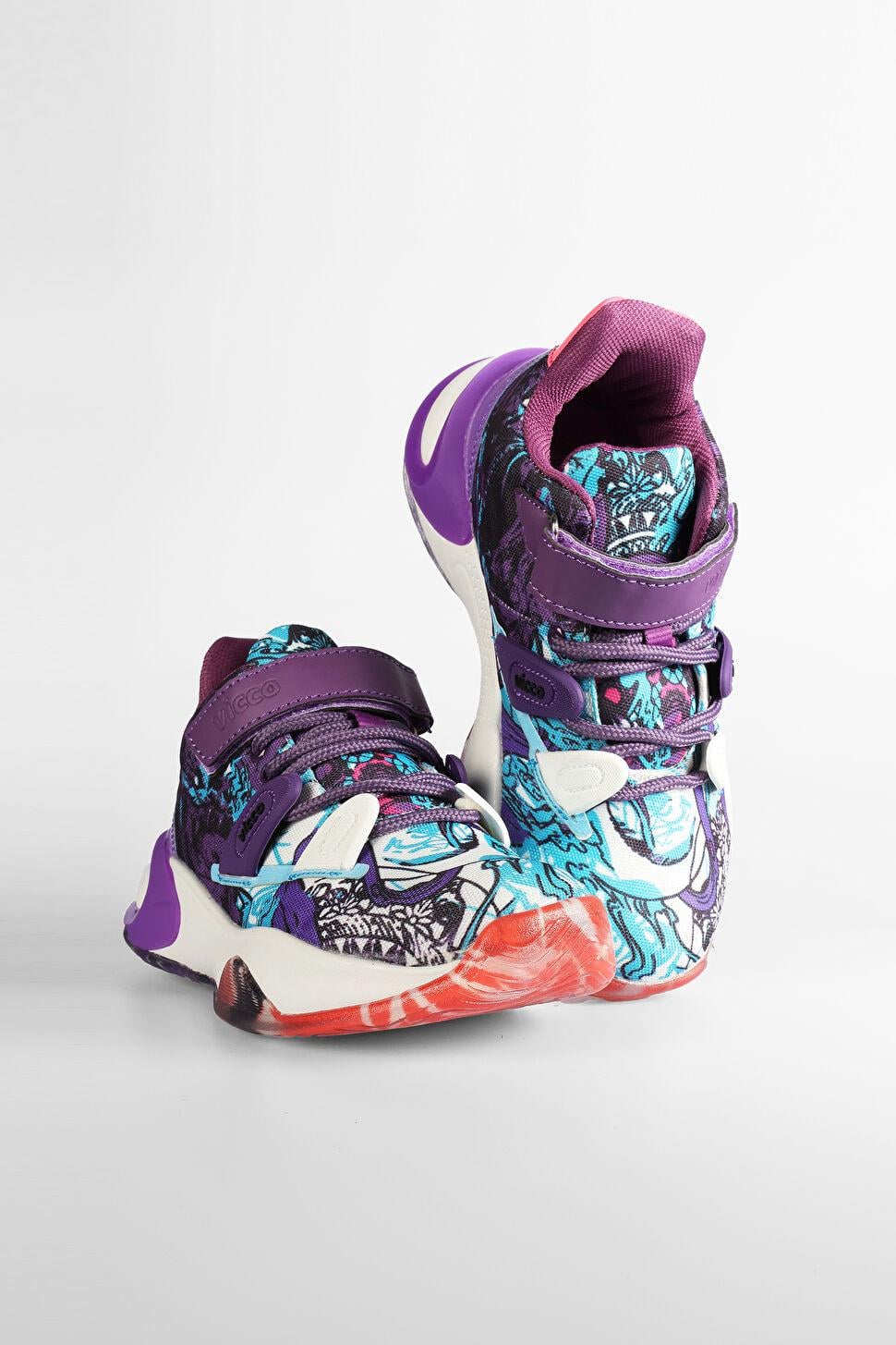 Кроссовки баскетбольные для девочки Vicco Universe р. 33 длина стопы 21 см Фиолетовый (3486409218333)