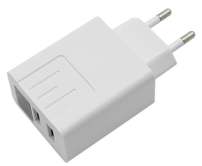 Зарядное устройство сетевое Rias ADP-25 с экраном 3,1 A 5 W 2xUSB White (3_01004) - фото 3