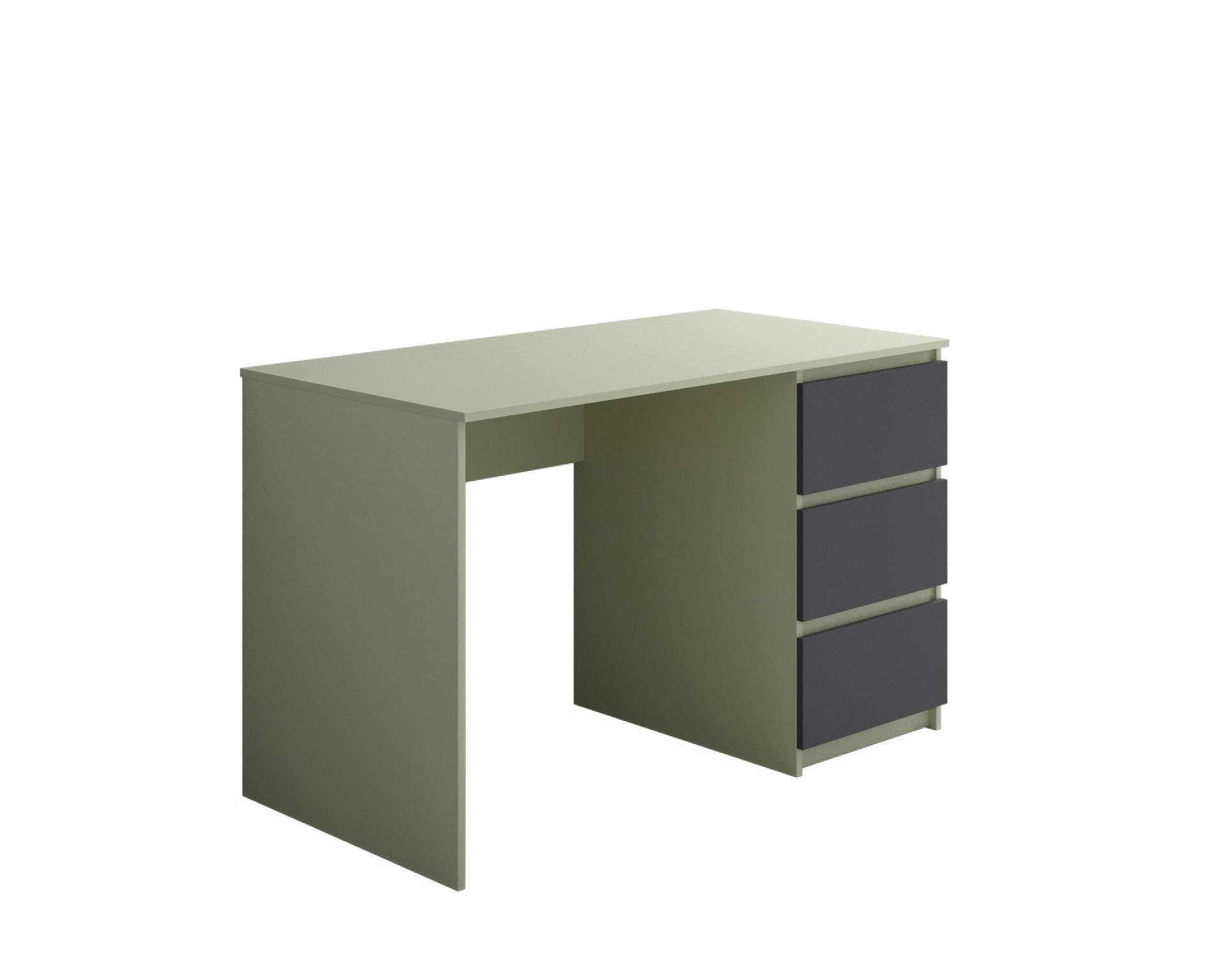 Письменный стол Kade-1 на 3 ящика 130х60х75 см Лемонграсс/Графитовый (Kade1130600LGF)