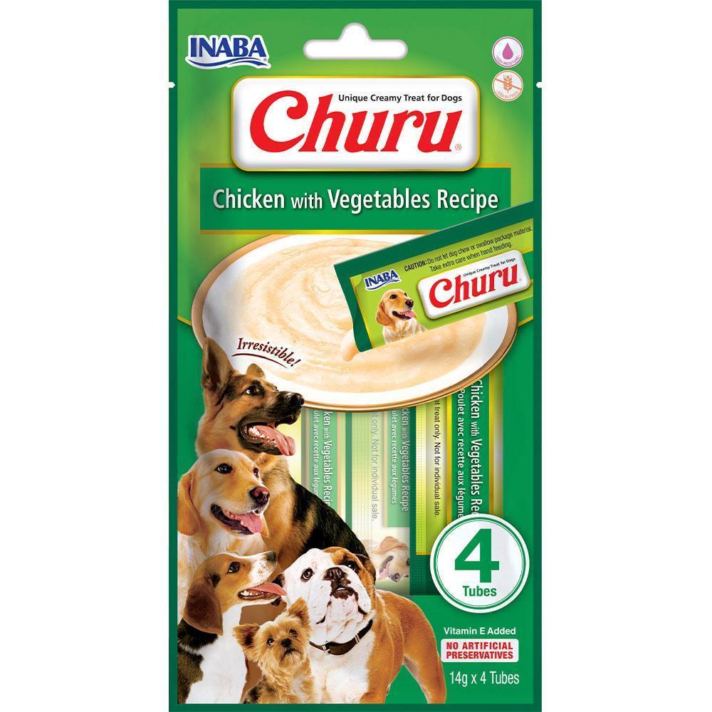 Лакомство для собак INABA Churu Сливочная паста в стиках с курицей и овощами 4 шт. 14 г (1924317447)