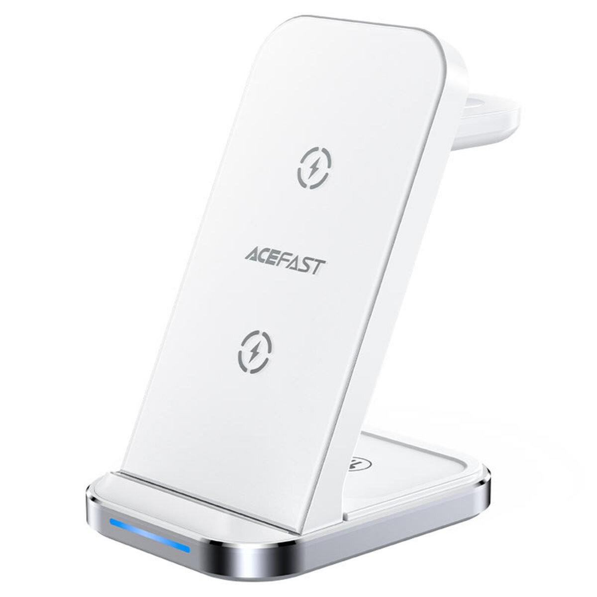 Зарядное устройство беспроводное Acefast E15 desktop 3в1 Wireless Charging Stand White (581099)