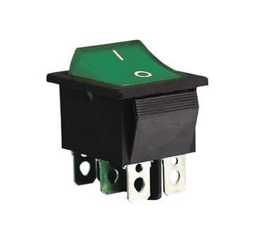 Переключатель TechnoSystems KCD2-202N G/B 220 V с подсветкой Green (1554870596)