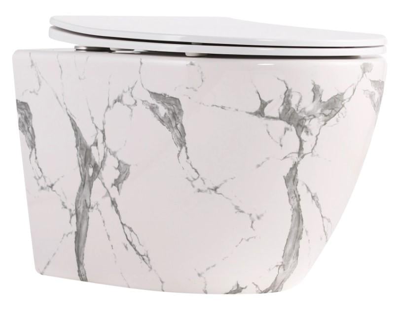 Унитаз подвесной Qtap Robin Ultra Quiet с сиденьем Slim Duroplast/Soft-close/Quick relase (QT13332381АSMR)