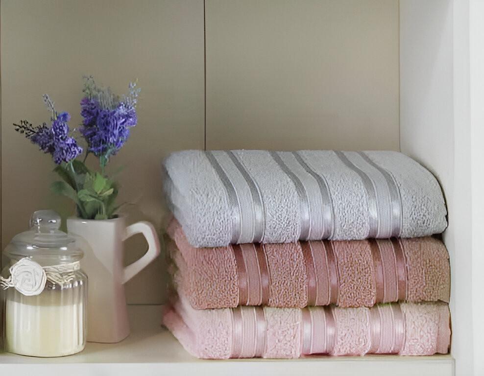 Набор полотенец Gursan Cotton Stripe Micro Deluxe 50х90 см 3 шт. Brown/Grey (35832816)
