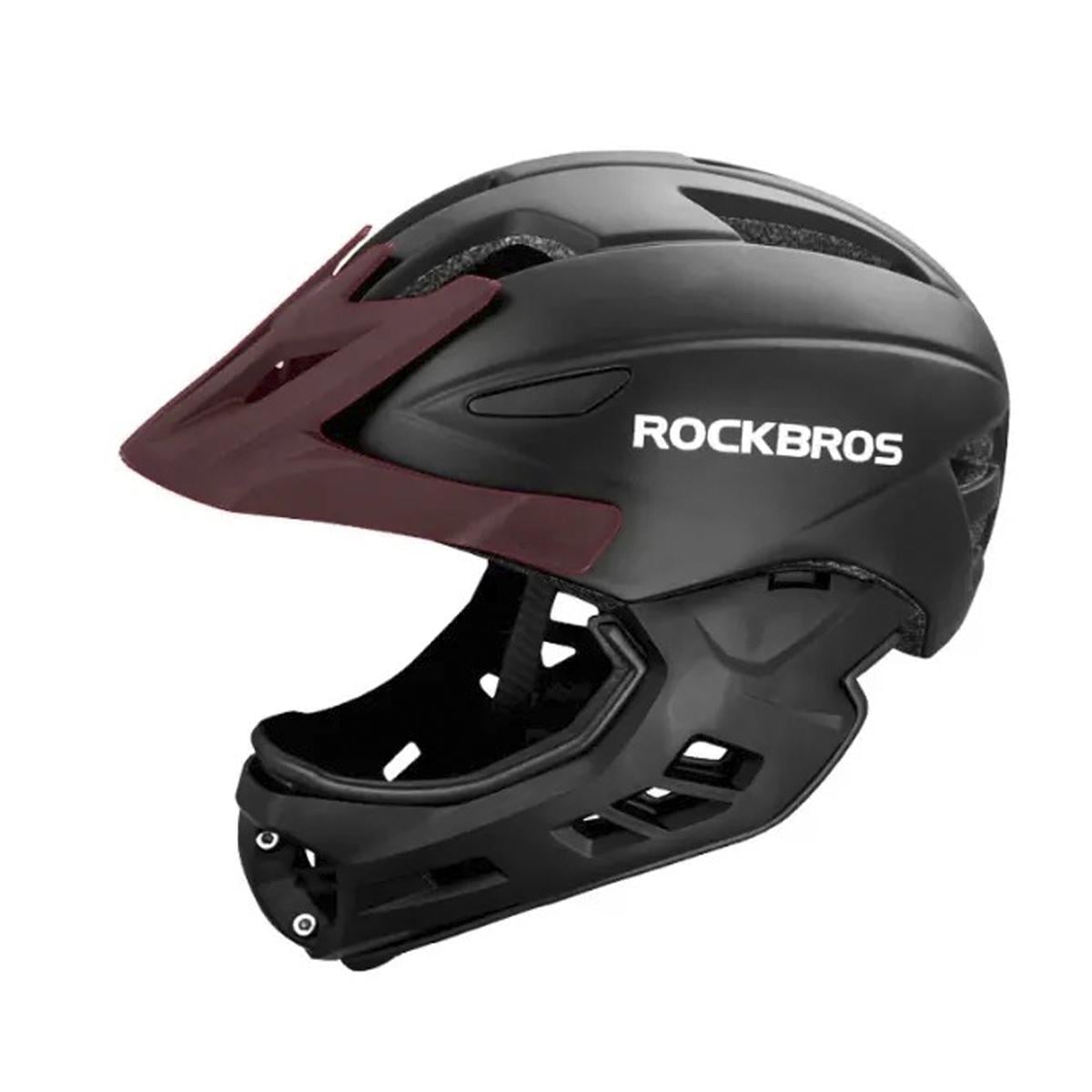 Спортивный шлем детский фулфейс ROCKBROS TT-018-BK In-Mold 54-58 см Черный (RB-TT-018-BK-4726)