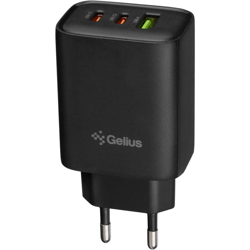 Зарядний пристрій Gelius Power Pulse GP-HC057 65W USB + 2Type-C QC/PD/PPS Black (19597054)