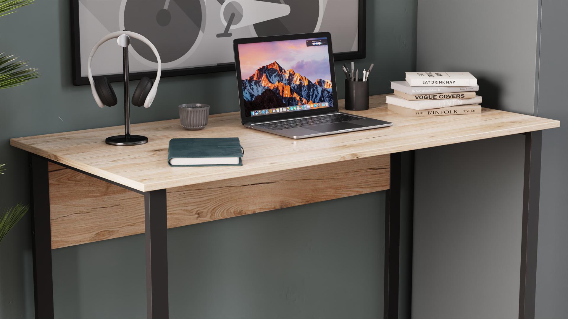 Комп'ютерний стіл Ferrum-decor Курт ДСП 16 мм 75x140x70 см Чорний/Дуб Сан-Маріно (FRD-103945) - фото 3 Комп'ютерний стіл Ferrum-decor Курт ДСП 16 мм 75x140x70 см Чорний/Дуб Сан-Маріно (FRD-103945) - фото 3