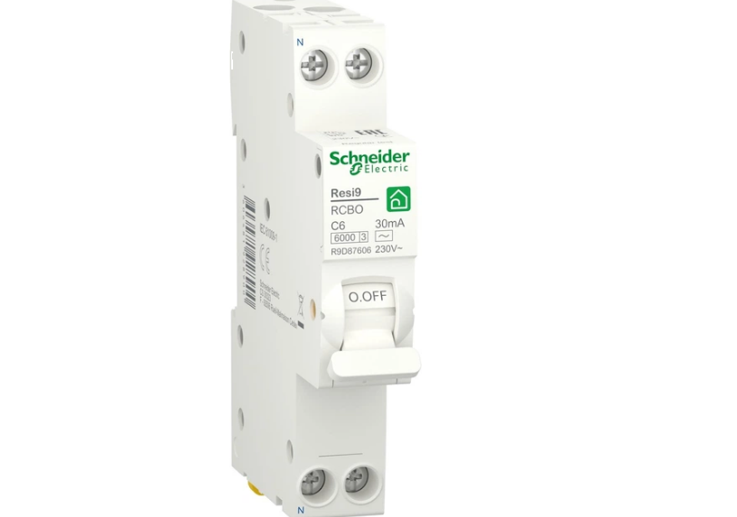Дифференциальный автомат Schneider Electric RESI9 6А 30мA 1P+N 6кA С тип АС R9D87606 (33674601)